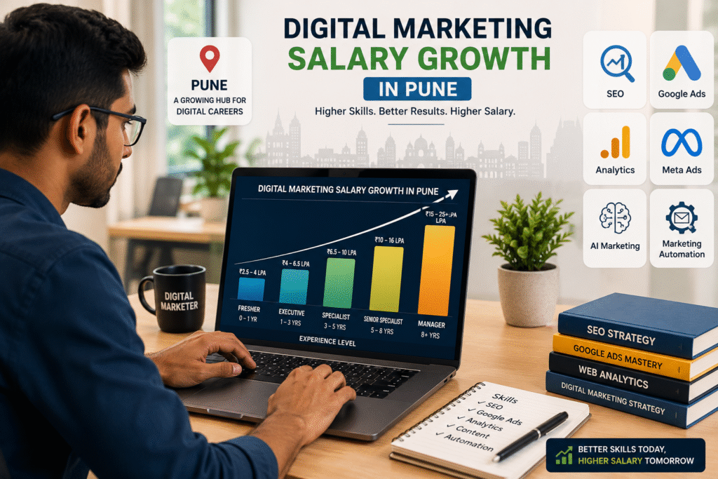 Digital marketing salary growth in Pune across different career levels